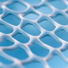Abstract white net on blue