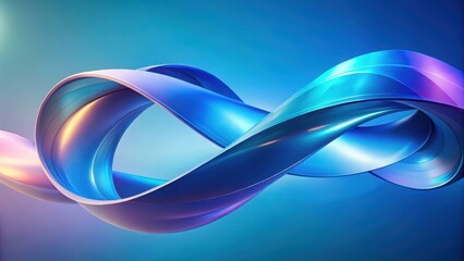 Poster - Abstract Blue Wave Background with Flowing Curves. abstract blue wave background