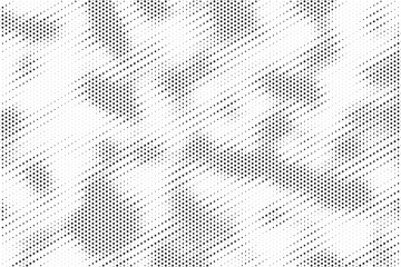 Poster - Black and White Dots, Halftone effect. Abstract halftone dotted background. Grunge effect vector texture.