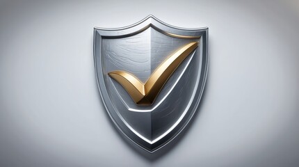 Digital security emblem featuring a checkmark within a shield design.