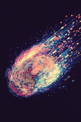 Poster - Colorful swirl of energy captures motion and dynamism in abstrac