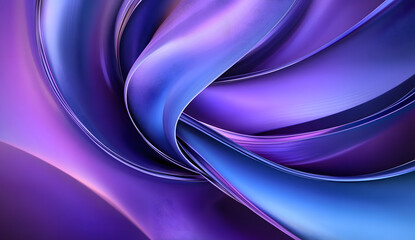 Poster - dynamic abstract 3d swirl design in purple and blue tones