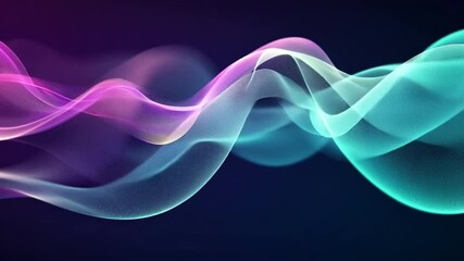 Poster - Abstract Waves: Fluid, colorful waves of light dance across a dark background, creating a sense of movement and energy, perfect for modern designs and digital art.