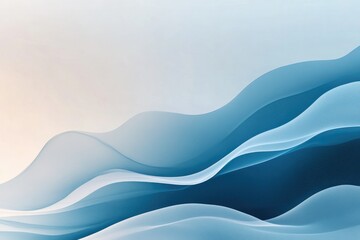 Poster - Soft flowing waves create serene atmosphere with calming blue to