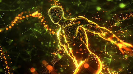 Poster - This Visualization of genetic modifications aimed at prolonging youth using CRISPR and epigenetics.