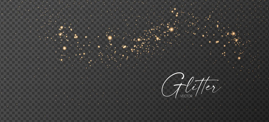 Wall Mural - gold glitter transparent effect. elegant luxury gold dust. shining light effect. golden dust