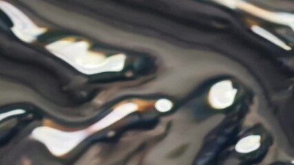 Poster - Abstract liquid movement with dark swirls and light reflections in motion