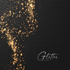 Wall Mural - gold glitter transparent effect. elegant luxury gold dust. shining light effect. golden dust