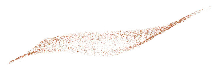 Separate brown crayon brush strokes on transparent background.