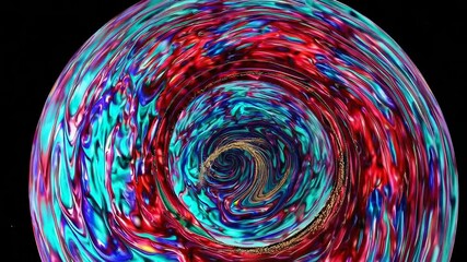 Poster - Vivid swirling patterns transform in colorful abstract motion sequence