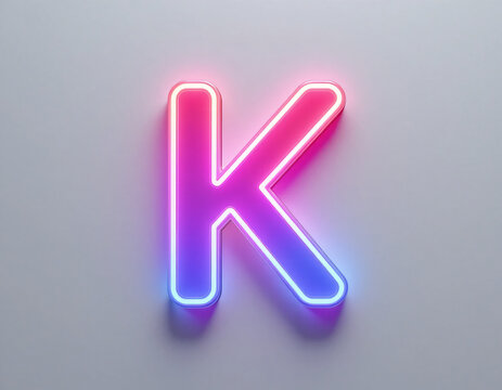 A letter of 3D floating neon letters in vibrant colors, isolated on a white background