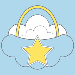 a sunny and cloudy weather forecast icon vector illustration depicts the day's sky