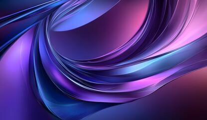 Poster - dynamic abstract 3d swirl design in purple and blue tones