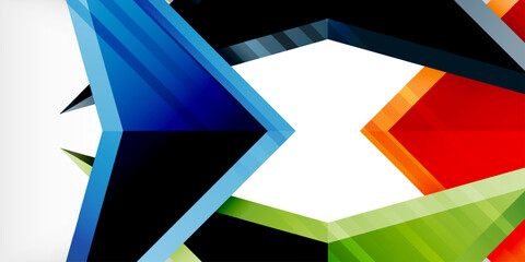 Aufkleber - Abstract background color triangles and arrows composition. Vector Illustration For Wallpaper, Banner, Background, Card, Book Illustration, landing page