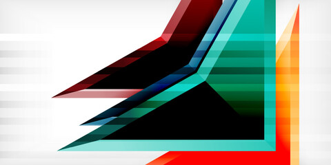 Aufkleber - Abstract background color triangles and arrows composition. Vector Illustration For Wallpaper, Banner, Background, Card, Book Illustration, landing page