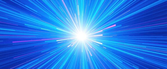 Wall Mural - Abstract blue starburst background with vibrant rays emanating from center, design, fantasy