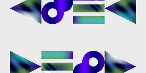 Wall Mural - Triangles, circles, squares, rectangles design. Vector Illustration For Wallpaper, Banner, Background, Card, Book Illustration, landing page