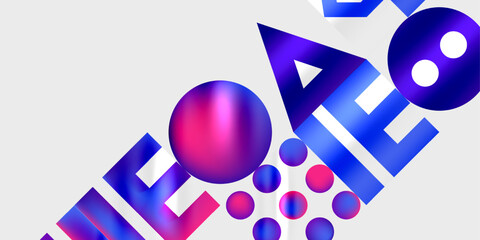 Poster - Simple shapes - circles, triangles, rectangles abstract background. Vector Illustration For Wallpaper, Banner, Background, Card, Book Illustration, landing page