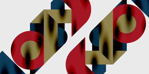 Aufkleber - Modern abstract background featuring circles, lines, and triangles in a dynamic geometric composition. Perfect for stylish, tech, or creative-themed designs