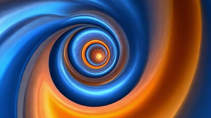 Poster - Whirlwind of Colors: A dynamic, abstract image of a swirling vortex of vibrant blue and orange hues. The image pulls the viewer into its depths