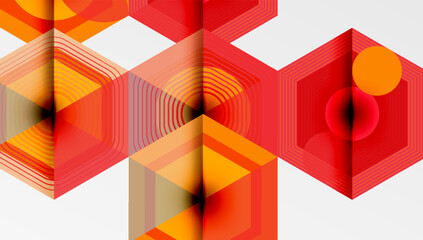 Poster - Hexagons design geometric abstract background