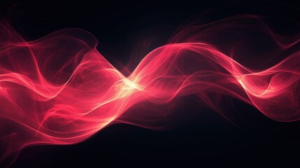 Poster - Abstract red wave patterns on dark background creating dynamic visual effects