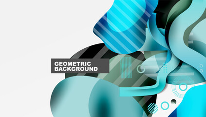 Aufkleber - Abstract liquid shapes and lines background