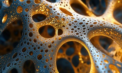 Poster - Intricate 3D Structure of Organic-Like Network with Glowing Highlights