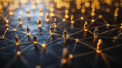 Poster - Group of people forming a network illustrating business referral networks and professional connections