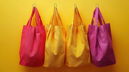 Poster - Three stylish bags hanging on a wall representing consumer lifestyle relevance and fashion choices