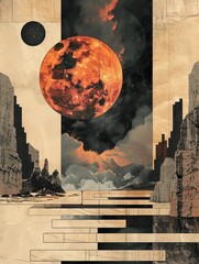 Poster - Moon, with a soft gradient transitioning
