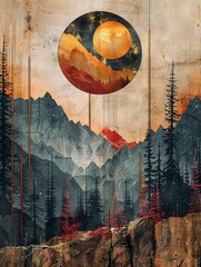 Leinwandbilder - Moon, with a soft gradient transitioning