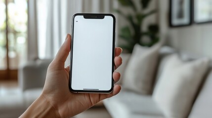 Poster - Person grasping cell phone in hand highlighting the impact of mobile app revenue on contemporary digital interactions