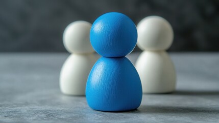 Poster - A pair of wooden figures standing together signifying network-building for thought leaders in collaborative environments