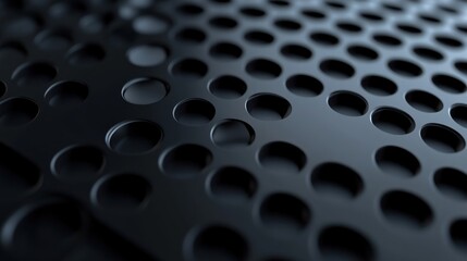 Aufkleber - Close-up of a textured black surface with circular holes