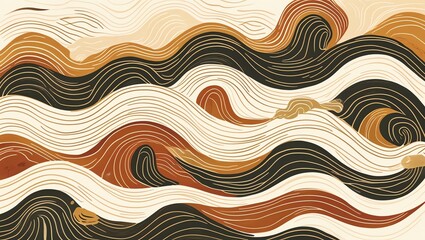 Wall Mural - abstract wave pattern in earthy tones