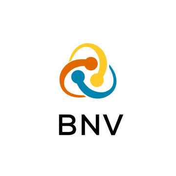 BNV creative minimalist letter logo.