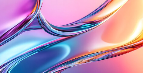 Poster - wavy glass shapes background