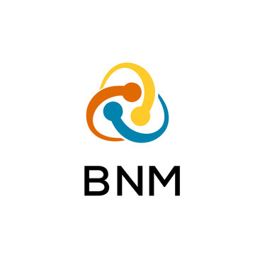 BNM creative minimalist letter logo.