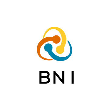 BNI creative minimalist letter logo.