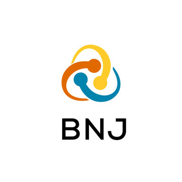 BNJ creative minimalist letter logo.