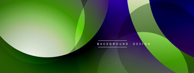 Aufkleber - Abstract composition with layered circular elements, blending gradients and soft transitions, creating a sense of depth, motion, and visual harmony