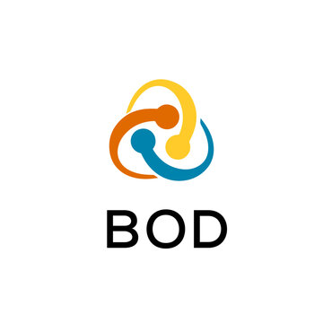 BOD creative minimalist letter logo.