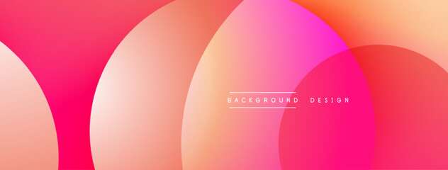 Poster - Layered circular shapes in vivid colors form a gradient-rich abstract design with smooth transitions, depth effects, and a modern, futuristic aesthetic