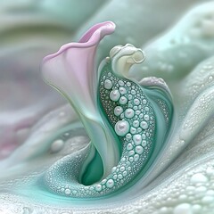 Poster - An abstract artistic rendering featuring a delicate floral inspired sculpture