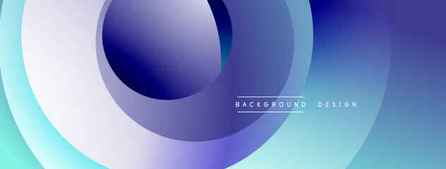 Poster - Layered circular shapes in vivid colors form a gradient-rich abstract design with smooth transitions, depth effects, and a modern, futuristic aesthetic