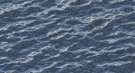 Poster - A close-up, top-down view of rippled water with subtle highlights and shadows creating a textured, abstract pattern