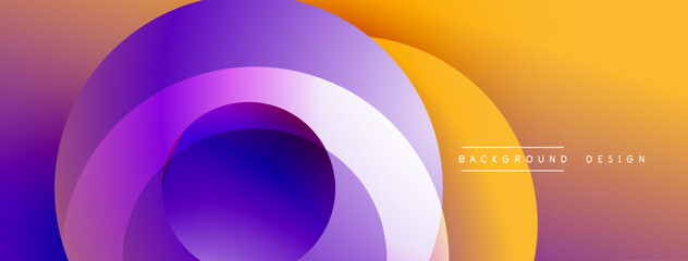 Poster - Layered circular shapes in vivid colors form a gradient-rich abstract design with smooth transitions, depth effects, and a modern, futuristic aesthetic