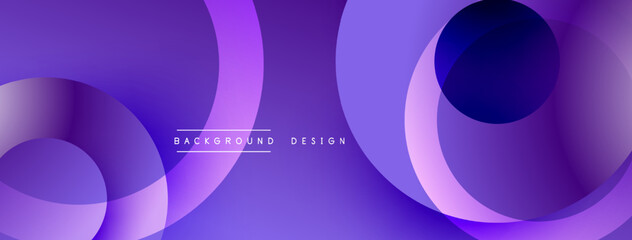 Poster - Layered circular shapes in vivid colors form a gradient-rich abstract design with smooth transitions, depth effects, and a modern, futuristic aesthetic