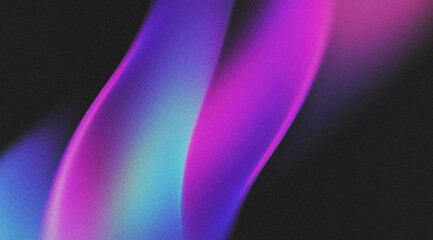 Wall Mural - Abstract holographic grainy background with blurred wavy lines in blue and pink colors